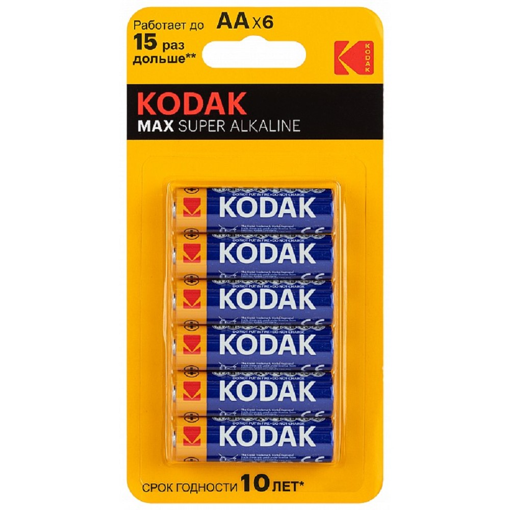 Kodak LR6 4+2BL MAX SUPER Alkaline (72/288) (6 шт. в уп-ке) арт. B0064203
