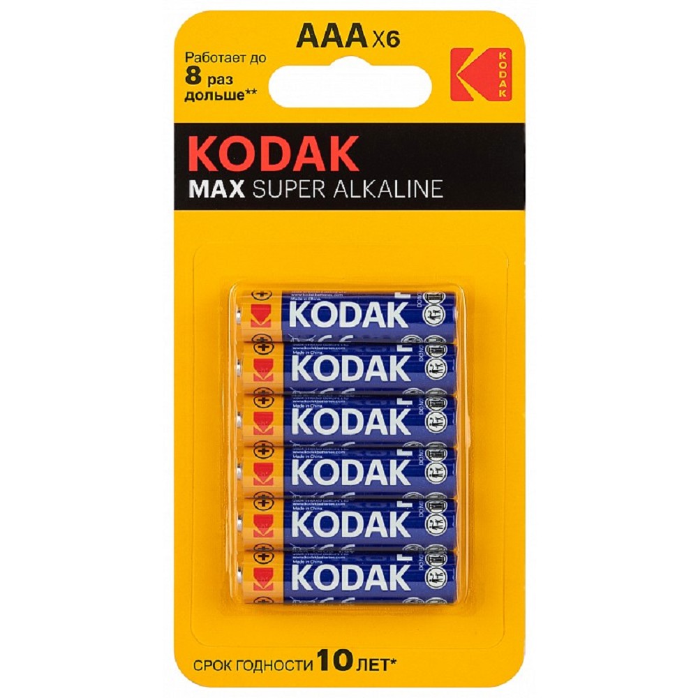 Kodak LR03-4+2BL MAX SUPER Alkaline (72/288) (6 шт. в уп-ке) арт. B0064252