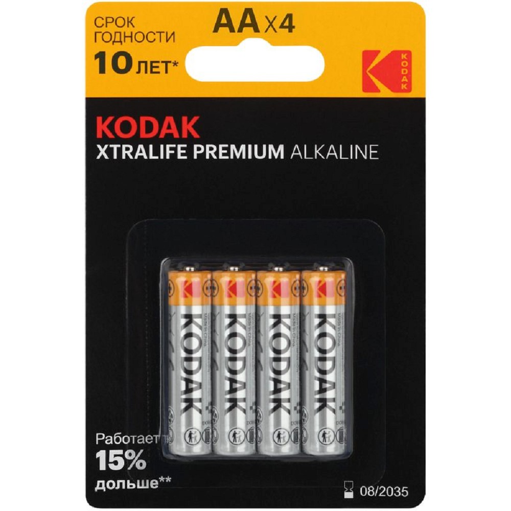 Kodak LR6-4BL XTRALIFE PREMIUM Alkaline [KAA-4] (80/400/26000) (4 шт. в уп-ке) арт. B0070069