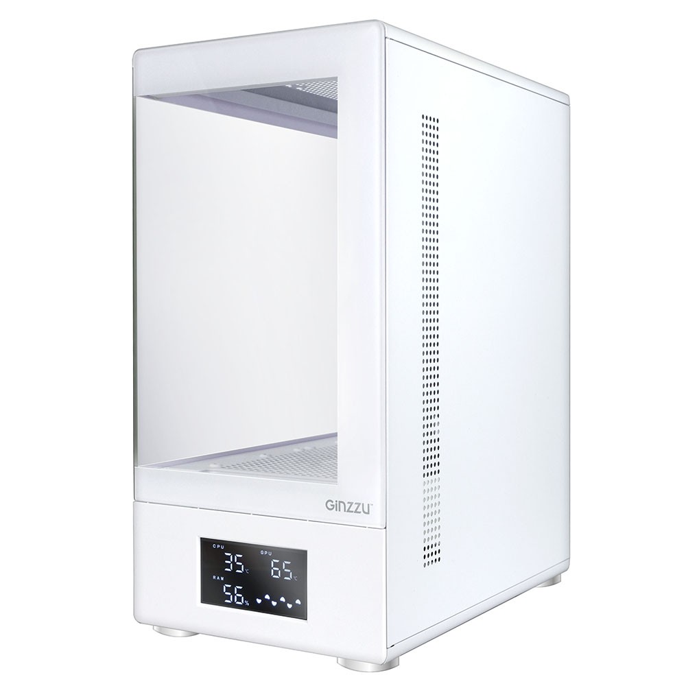 Повреждение упаковки Корпус Ginzzu RX450D mATX жк. дисплей (Белый) арт. RX450D_DP