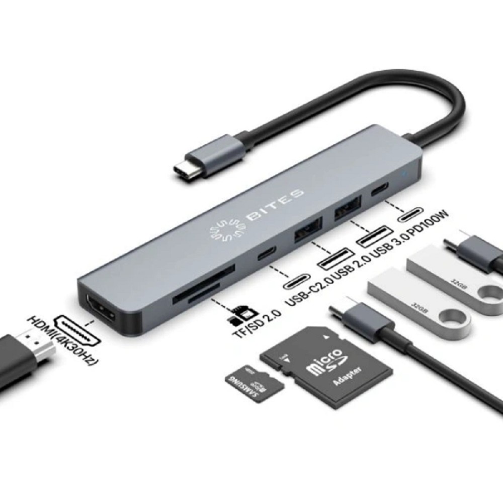 5bites Разветвитель (докинг-станция) FB5453 USB-C 7-IN-1