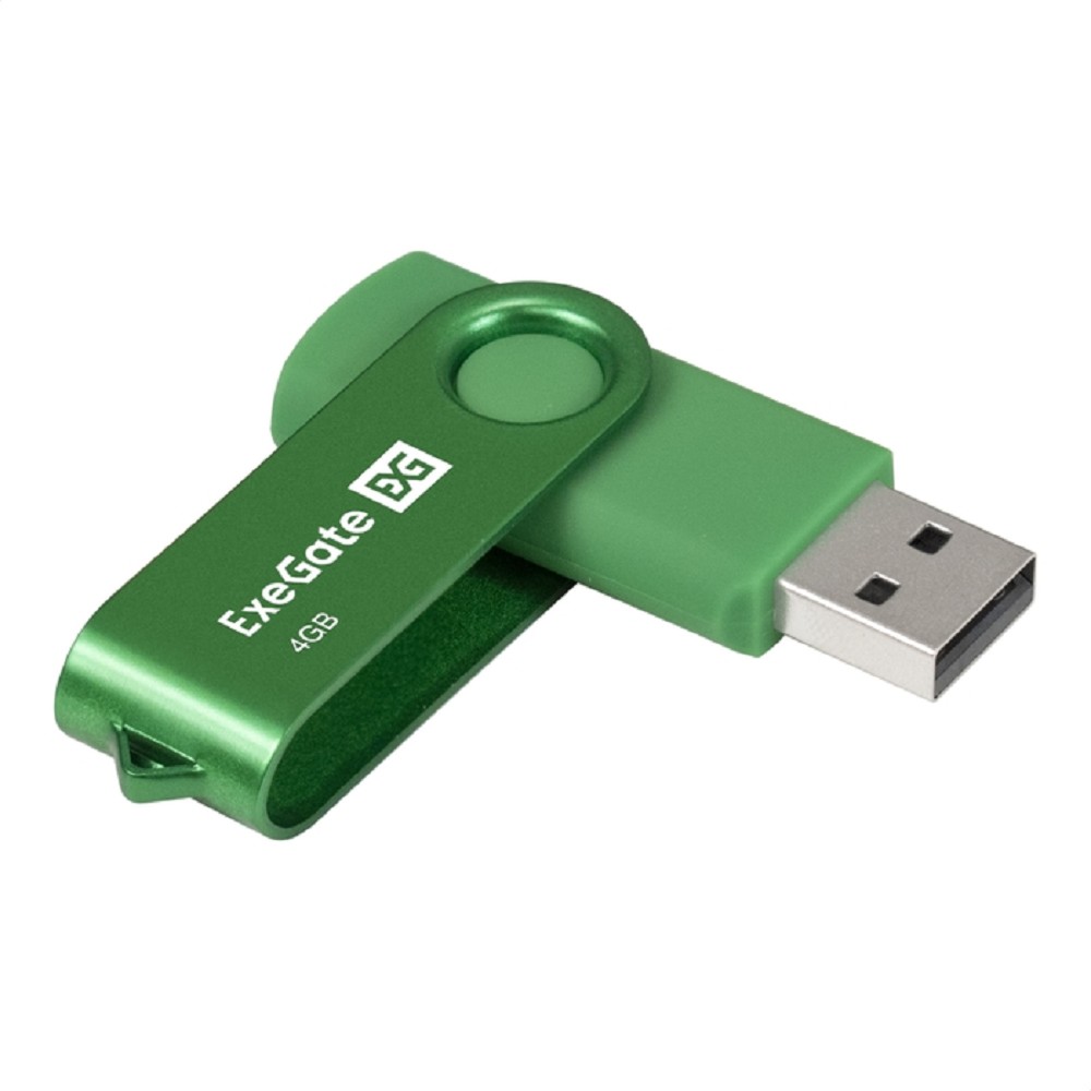 Exegate EX302031RUS USB-флеш накопитель ExeGate Jet 4GB зеленый (USB2.0, 480Mbps, пластик/металл)