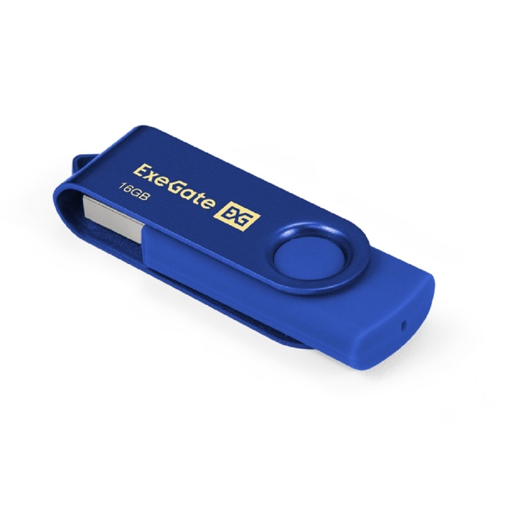 Exegate EX302040RUS USB-флеш накопитель ExeGate Jet 16GB синий (USB2.0, 480Mbps, пластик/металл)