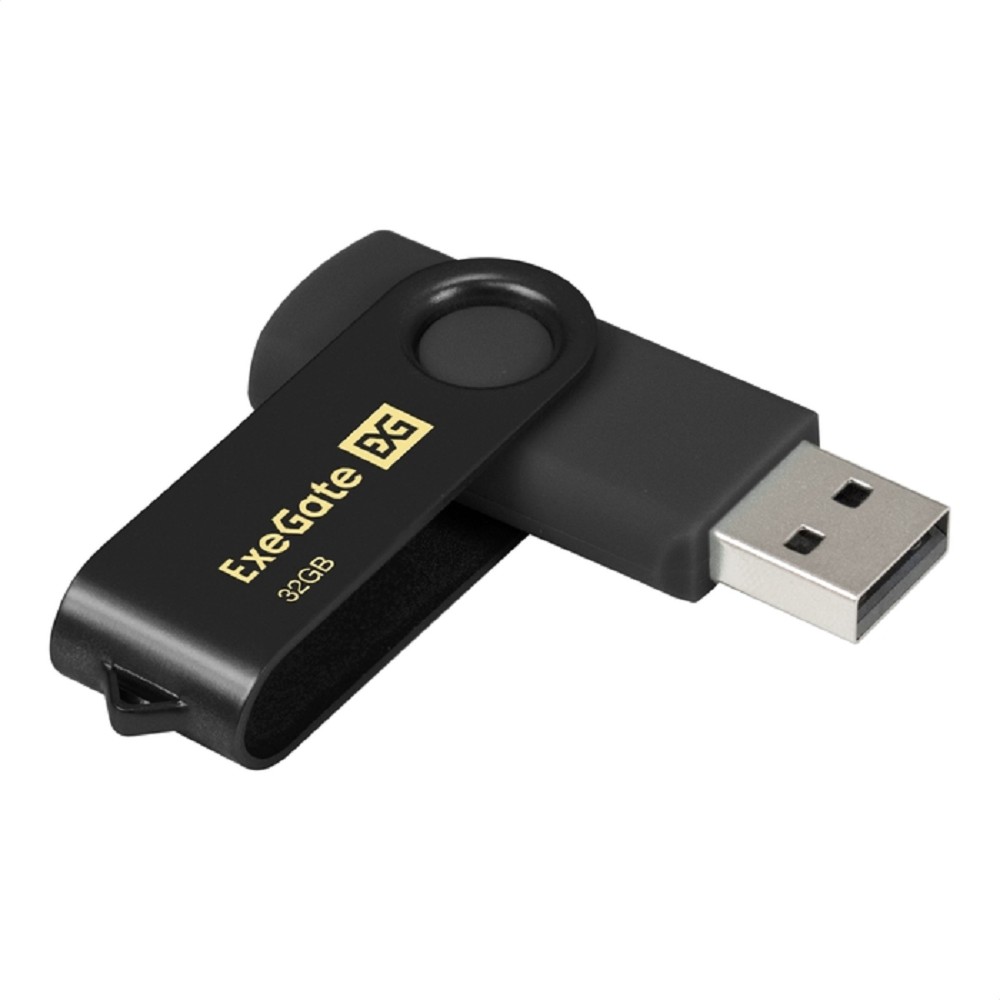 Exegate EX302044RUS USB-флеш накопитель ExeGate Jet 32GB черный (USB2.0, 480Mbps, пластик/металл)