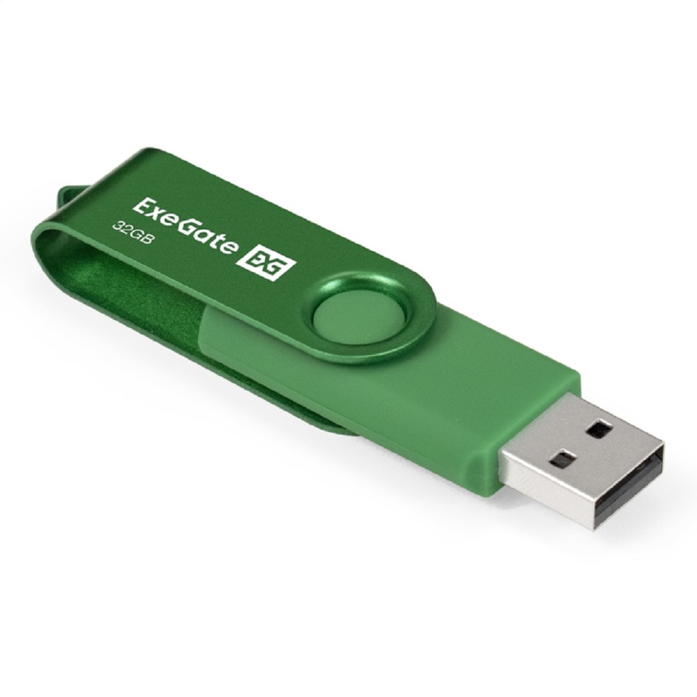 Exegate EX302046RUS USB-флеш накопитель ExeGate Jet 32GB зеленый (USB2.0, 480Mbps, пластик/металл)
