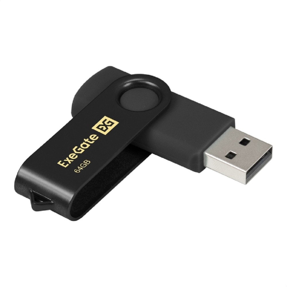 Exegate EX302054RUS USB-флеш накопитель ExeGate Jet 64GB черный (USB2.0, 480Mbps, пластик/металл)