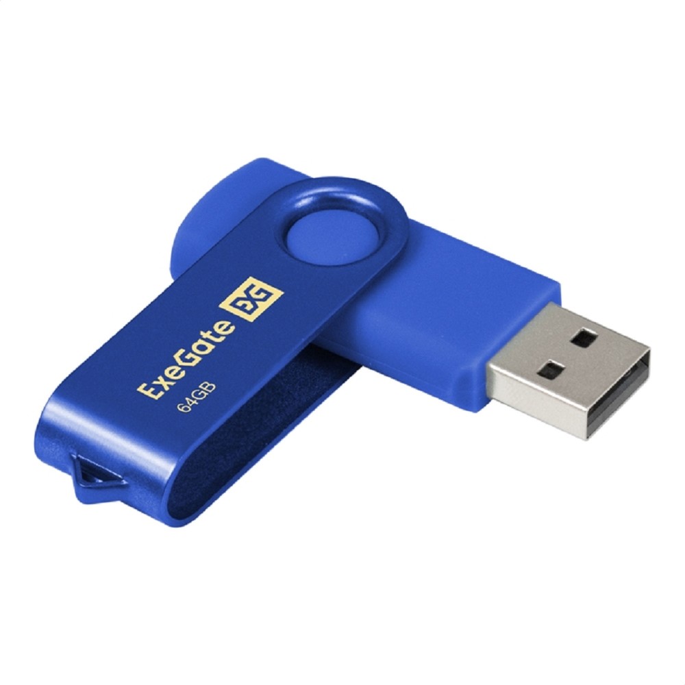 Exegate EX302055RUS USB-флеш накопитель ExeGate Jet 64GB синий (USB2.0, 480Mbps, пластик/металл)