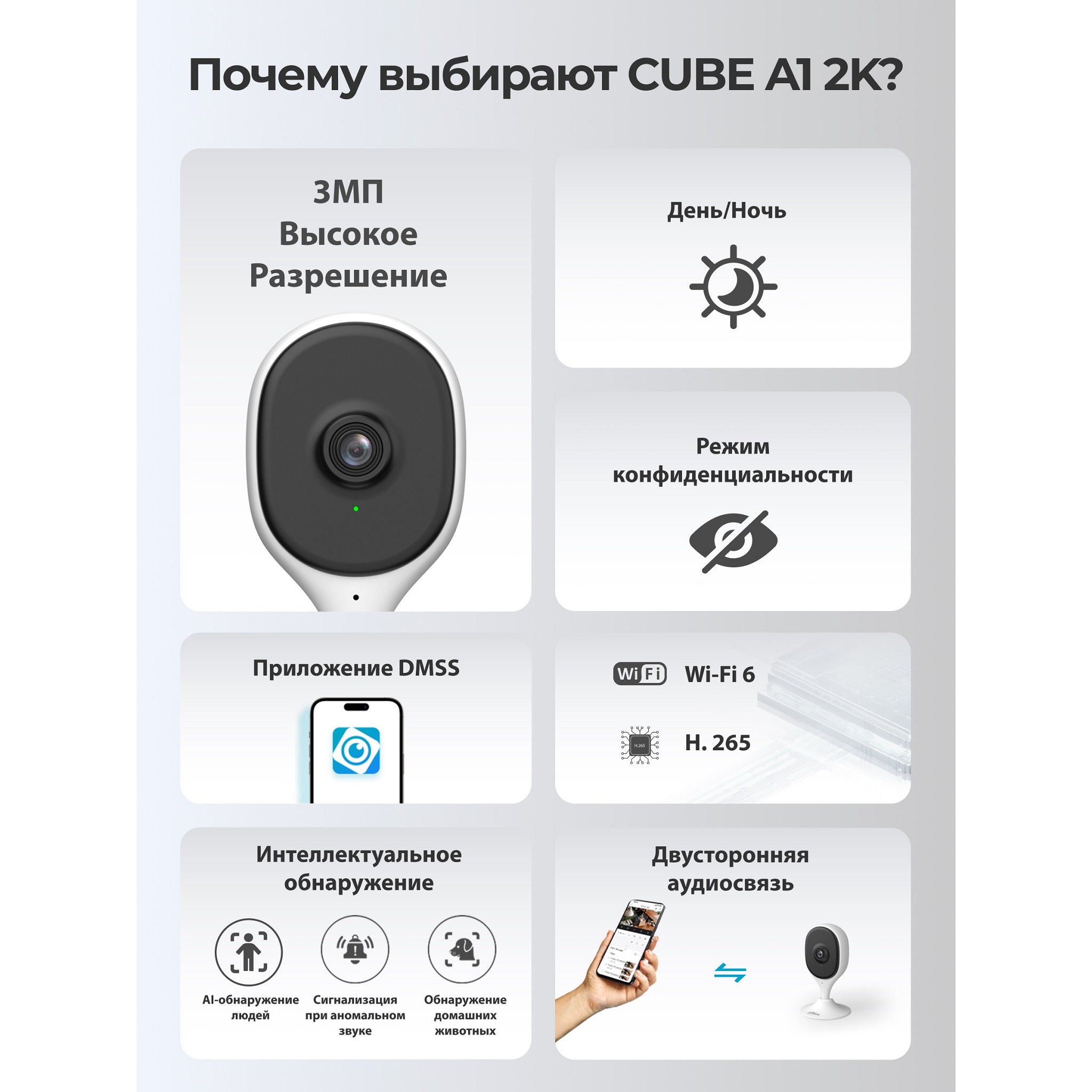 Повреждение упаковки DAHUA DH-C3A (DH-IPC-C3AP-0280B) Компактная IP-видеокамера с Wi-Fi 3Мп; 1/3.2” CMOS; 2.8мм; обнаружение людей; ИК 10м; встроенные микрофон+динамик; слот MicroSD до 256Гб; арт. DH-IPC-C3AP-0280B_DP
