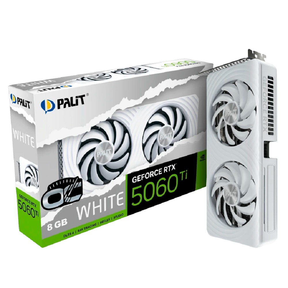 Повреждение упаковки Видеокарта Palit RTX5060Ti WHITE OC 8GB GDDR7 128bit 3xDP HDMI 2FAN RTL арт. NE7506TU19P1-GB2062M_DP