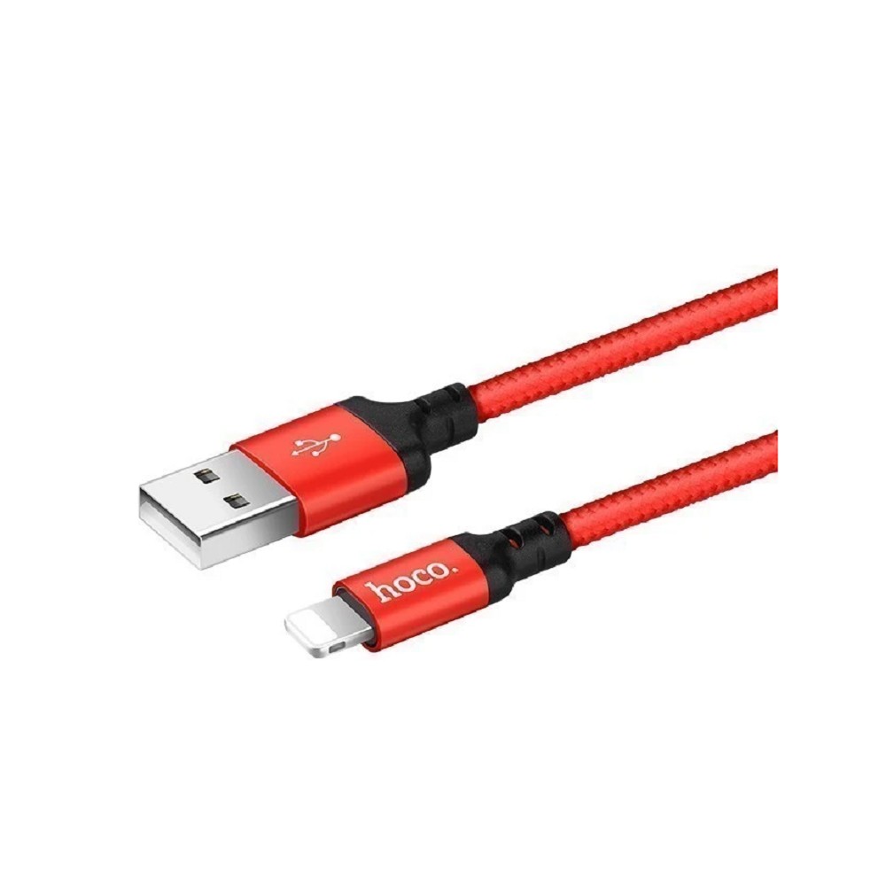 HOCO HC-62837 X14/ USB кабель Lightning/ 1m/ 2A/ Нейлон/ Red