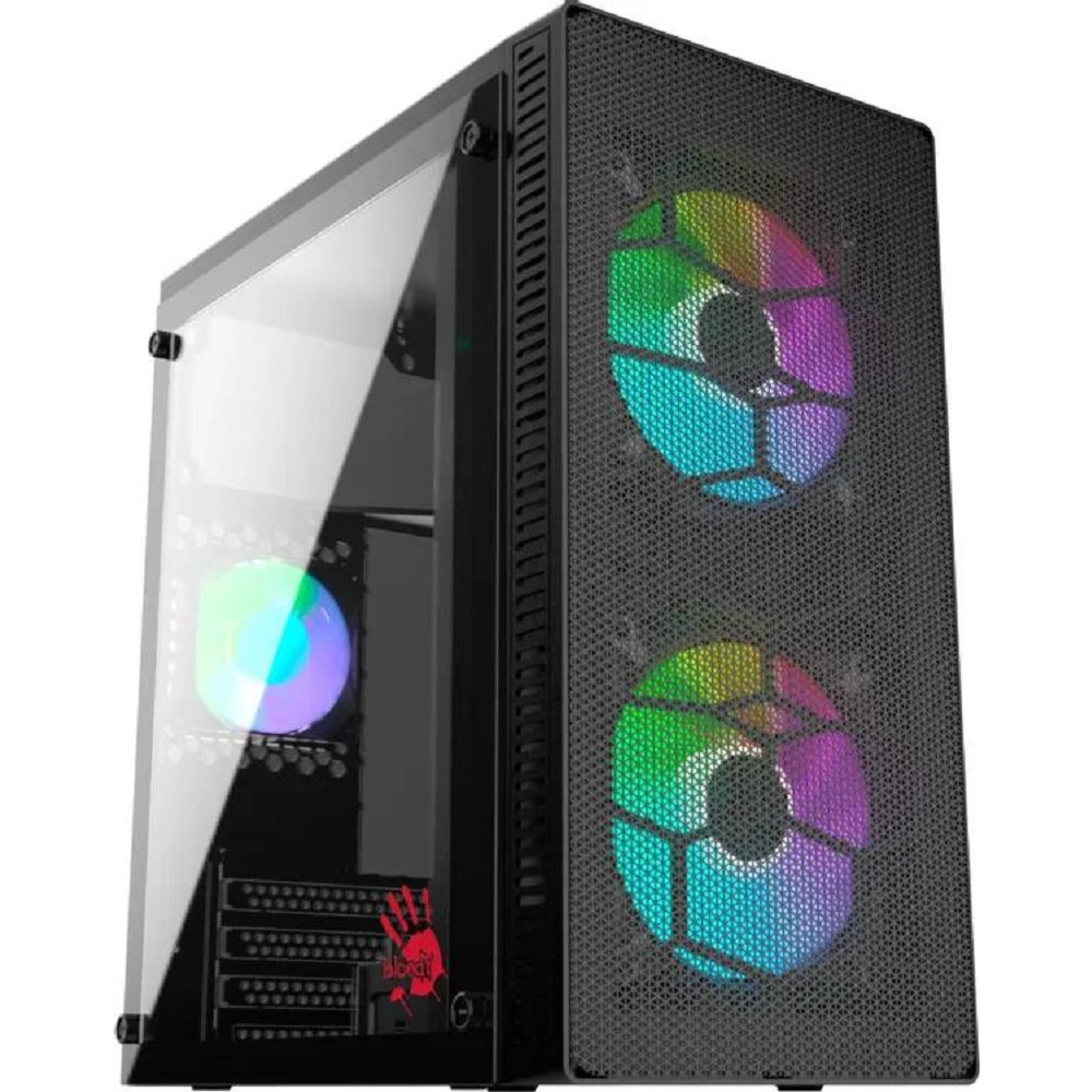 Повреждение упаковки Корпус Bloody BD-CC101 черный без БП mATX 1x80mm 1x92mm 2x120mm 2xUSB2.0 1xUSB3.0 audio A4Tech арт. BD-CC101-BK_DP
