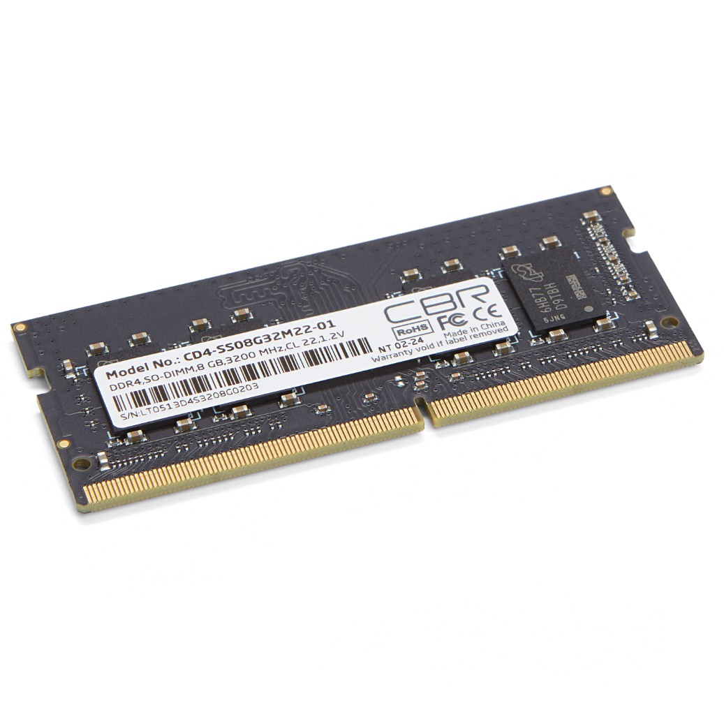 Повреждение упаковки CBR DDR4 SODIMM 8GB CD4-SS08G32M22-01 PC4-25600, 3200MHz, CL22, 1.2V арт. CD4-SS08G32M22-01_DP