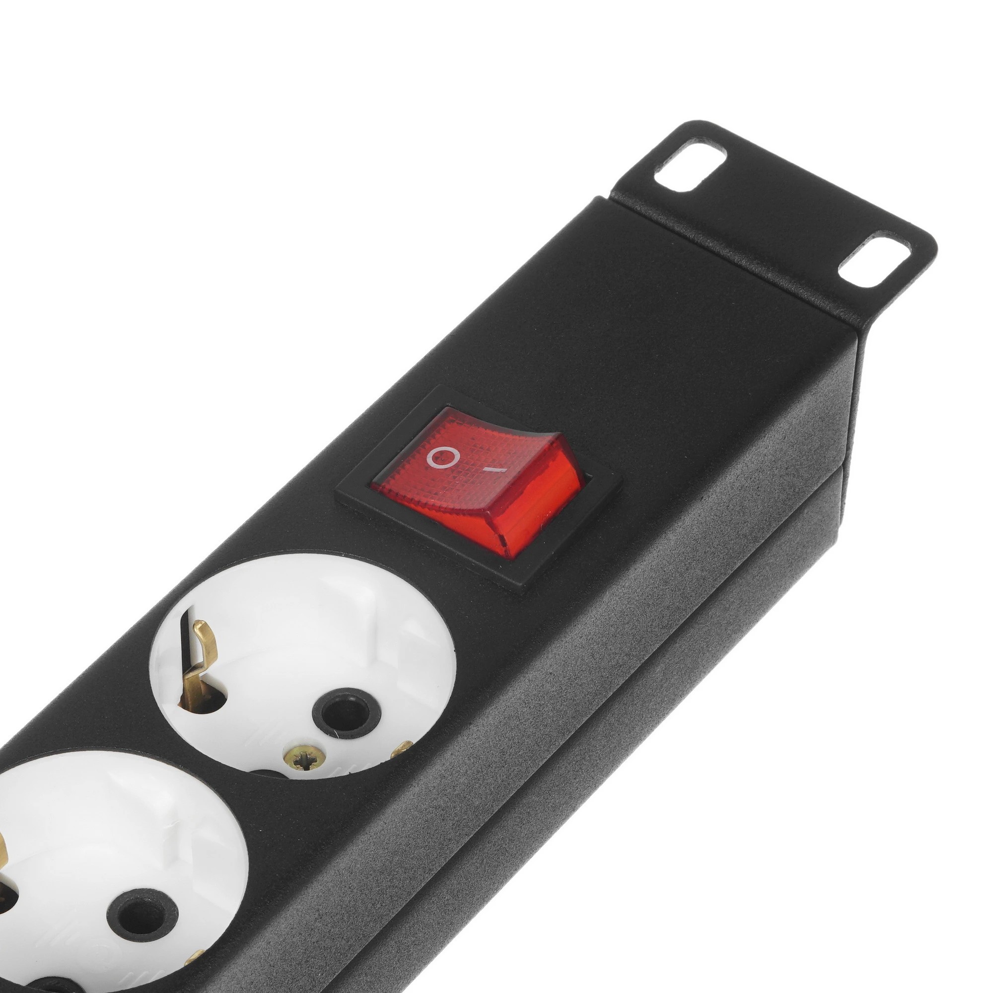 ЦМО Блок силовых розеток 19" без шнура с выключателем, 8 розеток, цвет черный (БР 16-008-9005)
