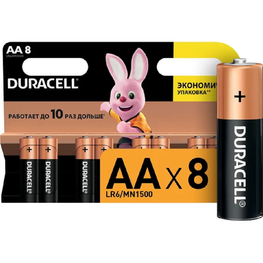 DURACELL LR6-8BL BASIC (8/96/18240) [8шт в уп-ке] арт. C0037387