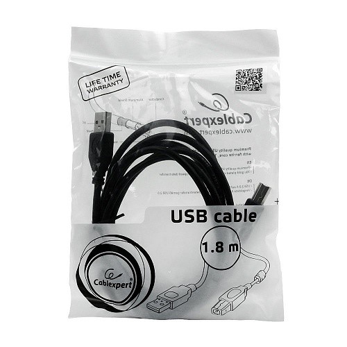 Cablexpert CCF-USB2-AMBM-6 USB 2.0 кабель PRO для соед. 1.8м AM/BM позол.конт., фер.кол., пакет