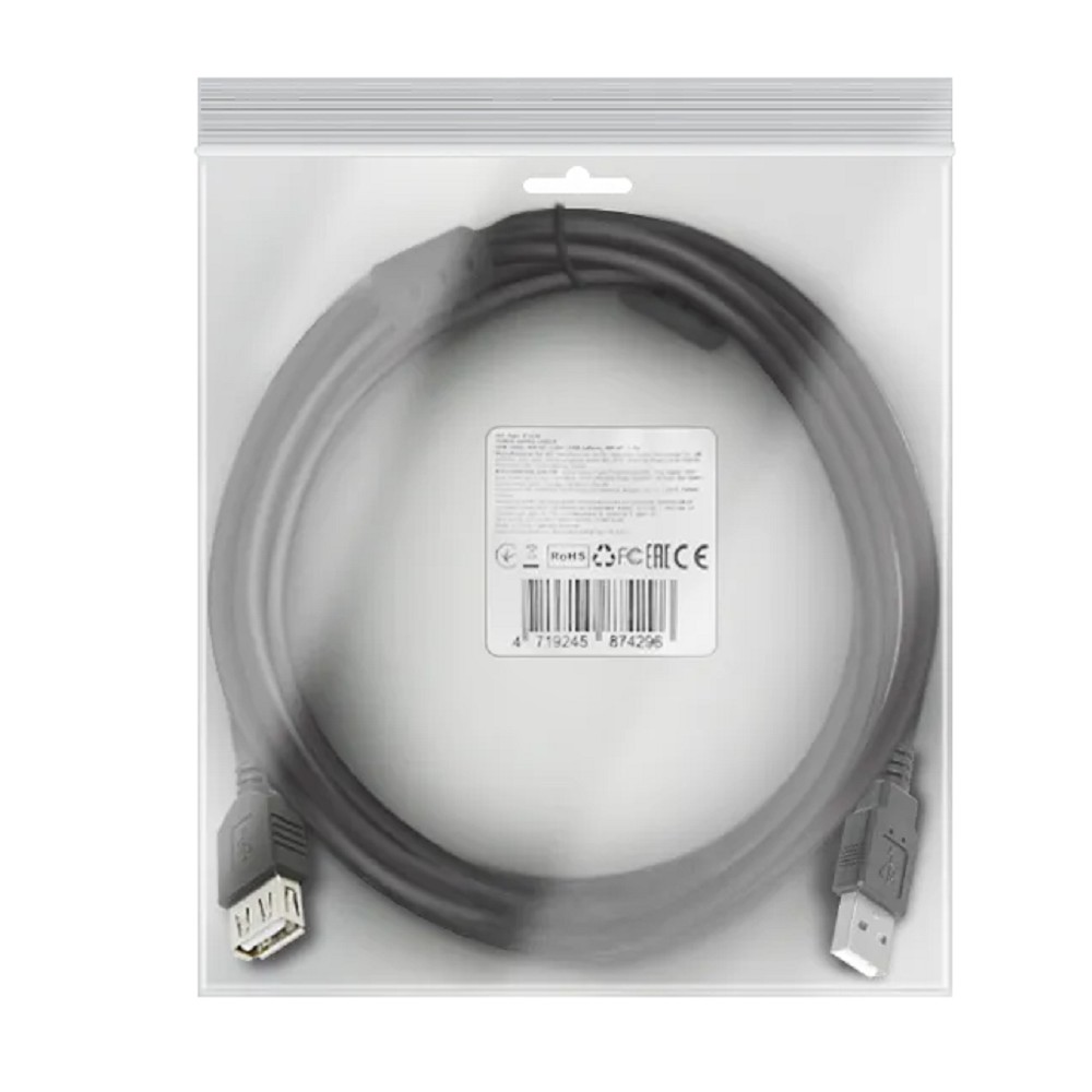 Defender PRO USB 2.0 кабель удлинительный 1.8м AM/AF , зол.конт, 2фер.фил. (87429)