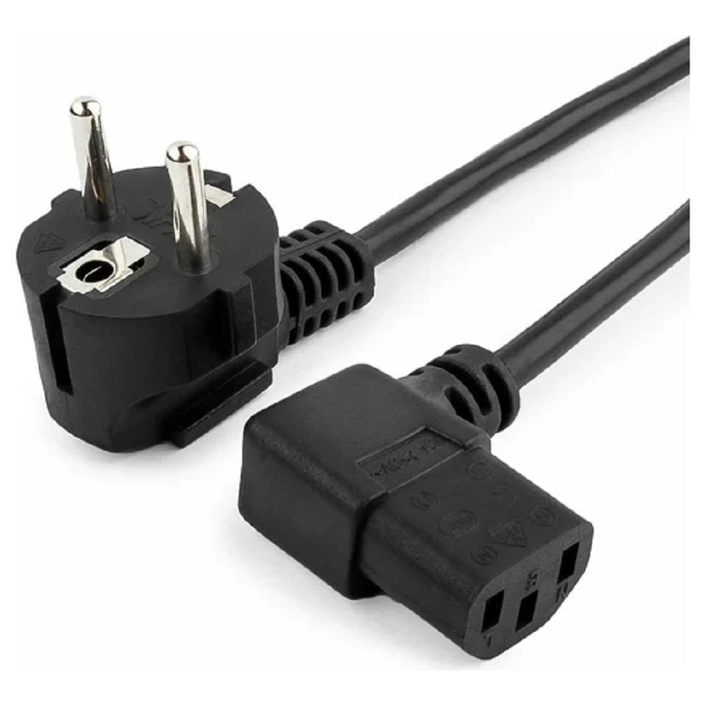 Кабель питания Cablexpert Schuko-C13, VDE, 3х0.75мм2, 10А, угл.разъем, с заземлением, 1.8м, черный [PC-186A-VDE] Gembird
