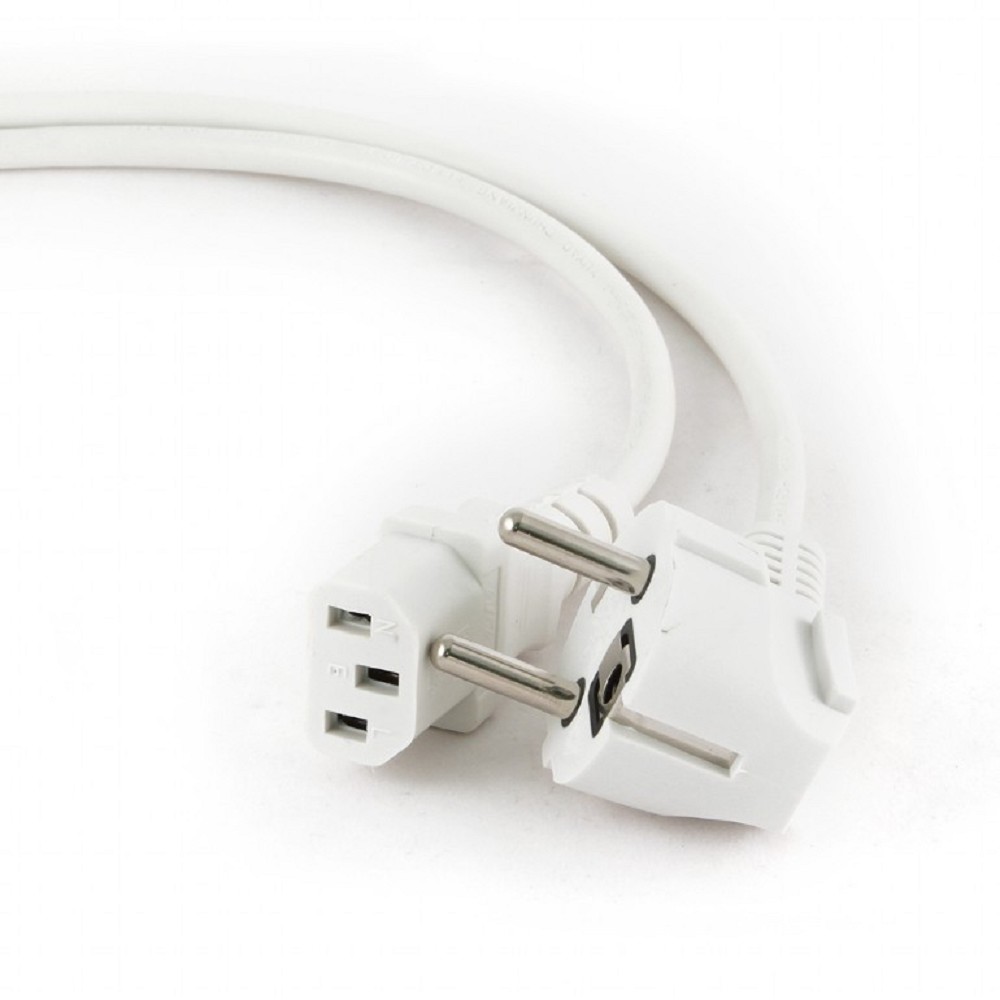 Кабель питания Cablexpert Schuko-C13, VDE, 3х0.75мм2, 10А, с заземлением, 1.8м, белый, пакет [PC-186W-VDE] Gembird