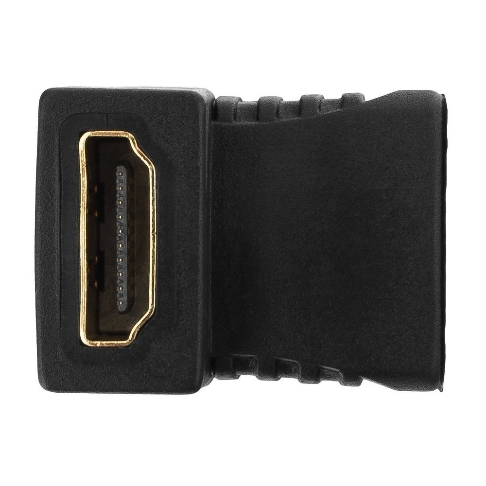 Gembird Переходник HDMI-HDMI 19F/19F, угловой, золотые разъемы, пакет [A-HDMI-FFL]