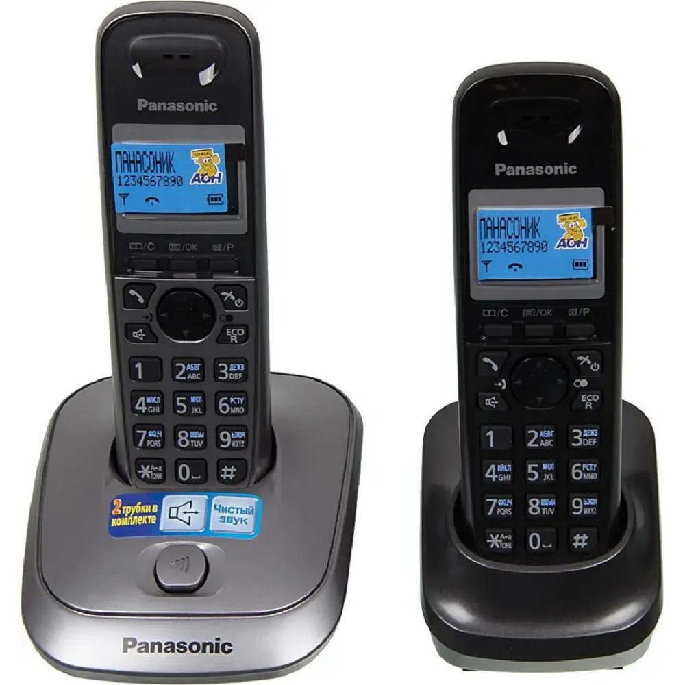Р/Телефон Dect Panasonic KX-TG2512RU1 серый металлик (труб. в компл.:2шт) АОН