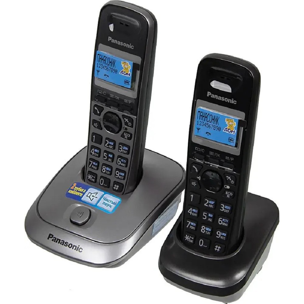 Р/Телефон Dect Panasonic KX-TG2512RU1 серый металлик (труб. в компл.:2шт) АОН
