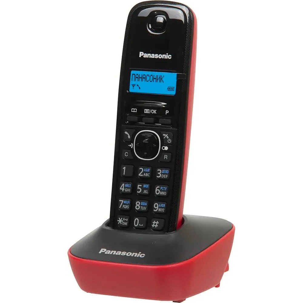 Р/Телефон Dect Panasonic KX-TG1611RUR красный/черный АОН