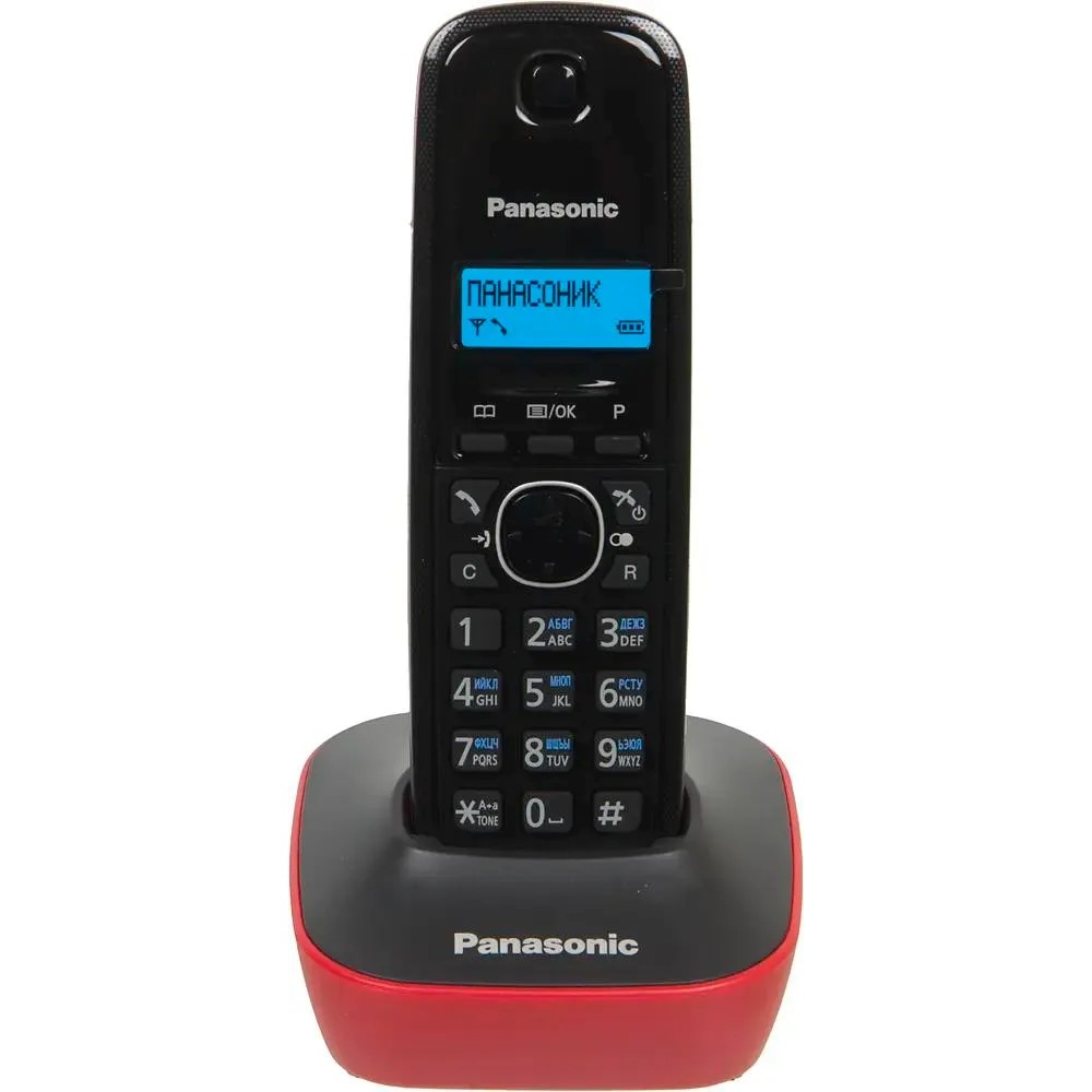 Р/Телефон Dect Panasonic KX-TG1611RUR красный/черный АОН