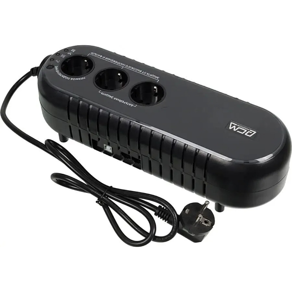 Powercom Back-UPS WOW, OffLine, 500VA/250W, Tower, 3xSchuko outlets(1 Surge & 2 batt), USB (37370) арт. WOW-500U
