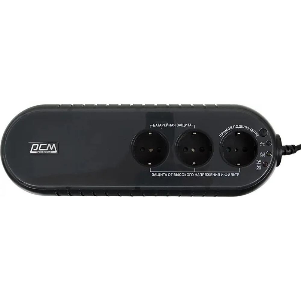 Powercom Back-UPS WOW, OffLine, 500VA/250W, Tower, 3xSchuko outlets(1 Surge & 2 batt), USB (37370) арт. WOW-500U