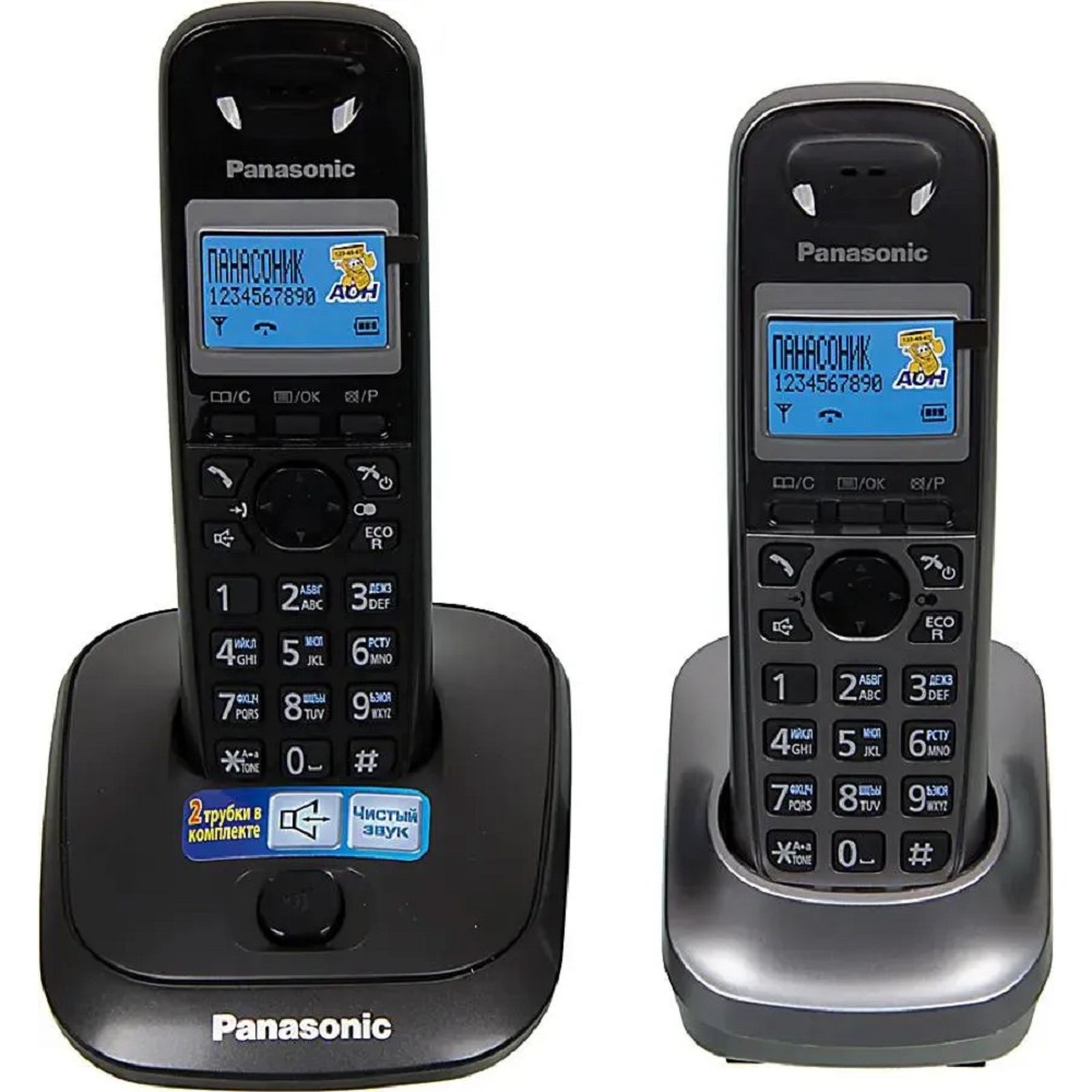 Р/Телефон Dect Panasonic KX-TG2512RU2 титан (труб. в компл.:2шт) АОН
