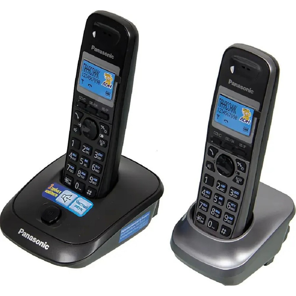 Р/Телефон Dect Panasonic KX-TG2512RU2 титан (труб. в компл.:2шт) АОН