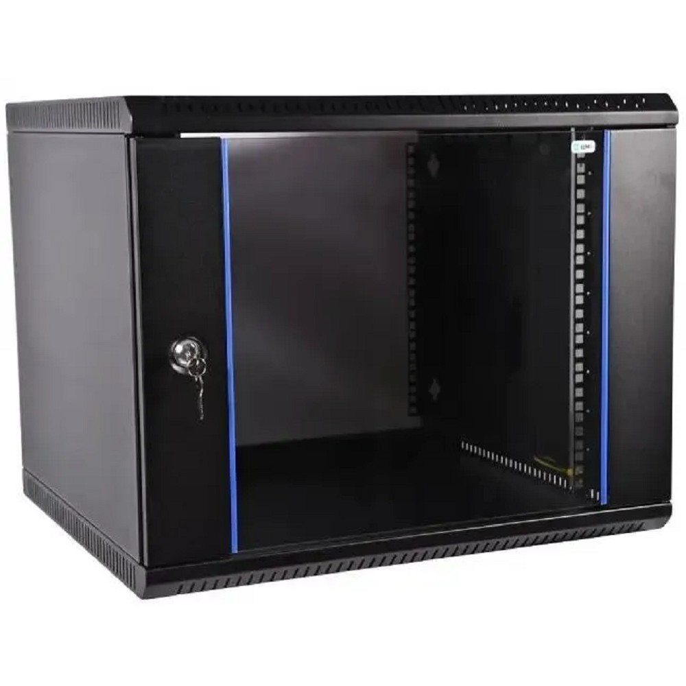 ЦМО Шкаф телекоммуникационный настенный разборный ЭКОНОМ 12U (600х520) дверь стекло, цвет черный арт. ШРН-Э-12.500-9005