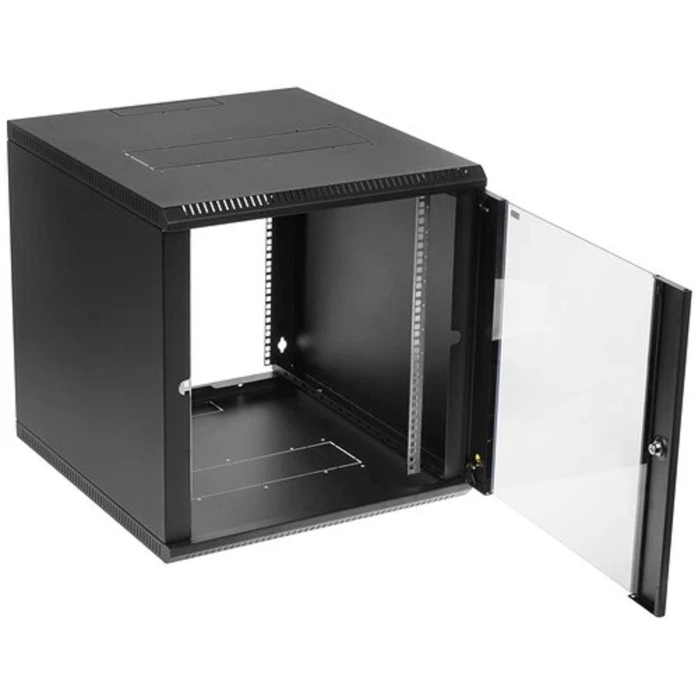 ЦМО Шкаф телекоммуникационный настенный разборный ЭКОНОМ 12U (600х650) дверь стекло, цвет черный арт. ШРН-Э-12.650-9005
