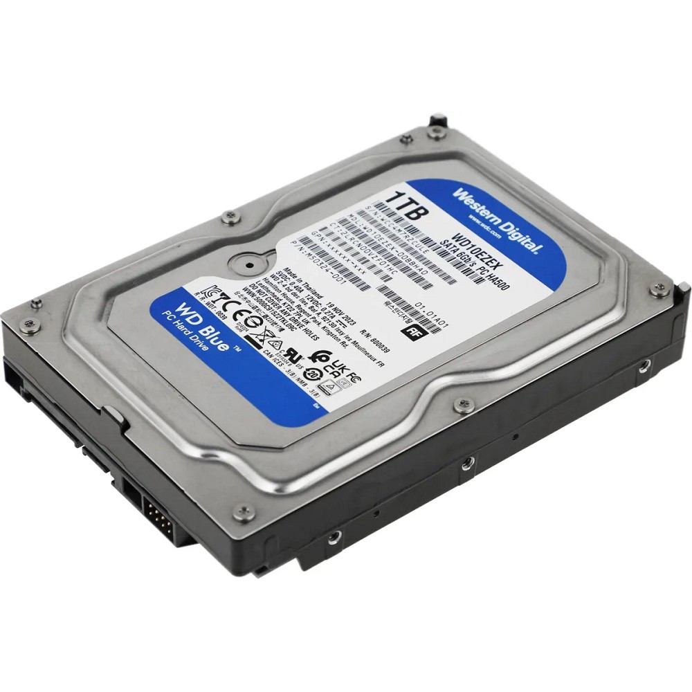 Western Digital Blue HDD 3.5" SATA 1TB, 7200 rpm, 64MB buffer, WD10EZEX, 1 year