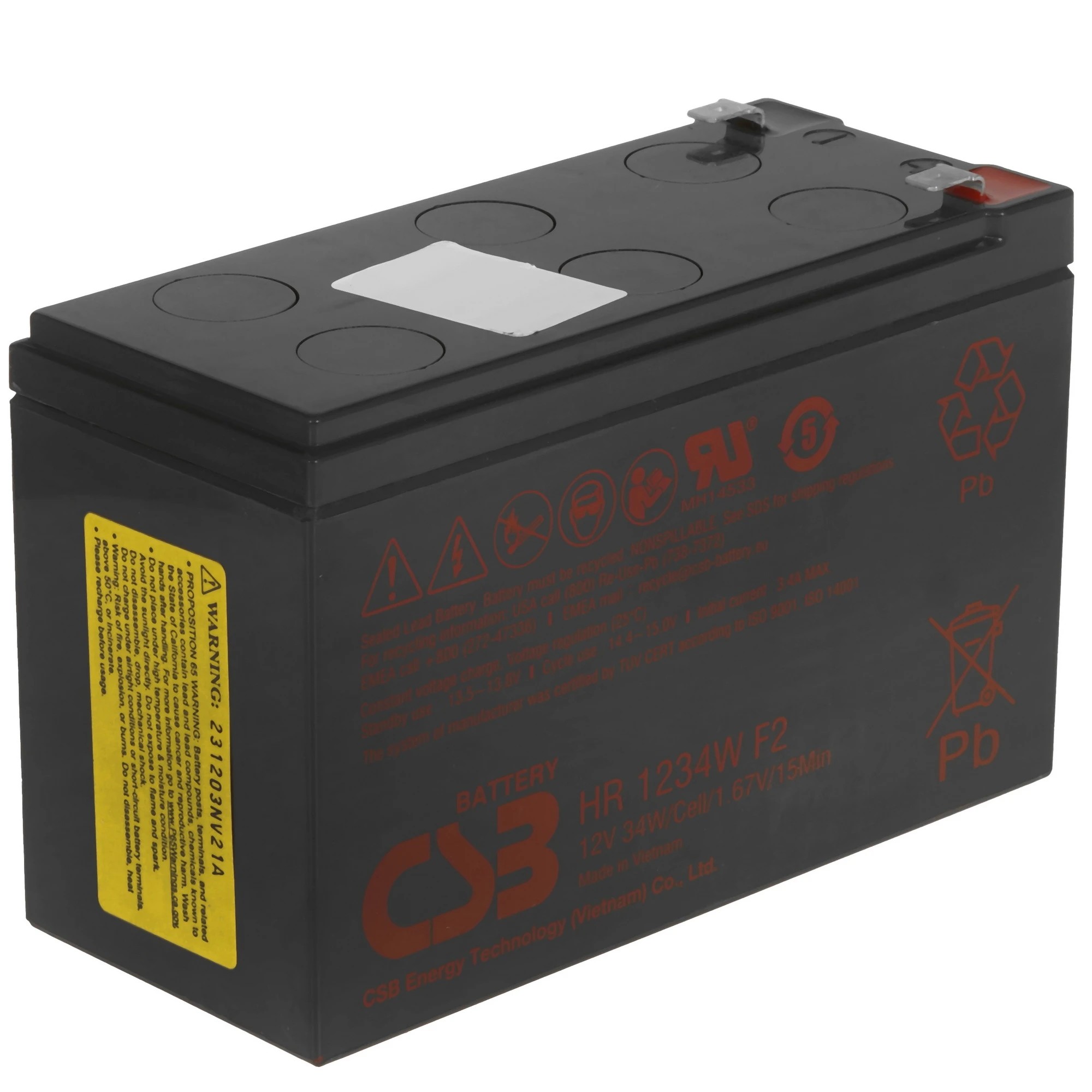 CSB Батарея HR1234W (12V, 9Ah, 34W) клеммы F2