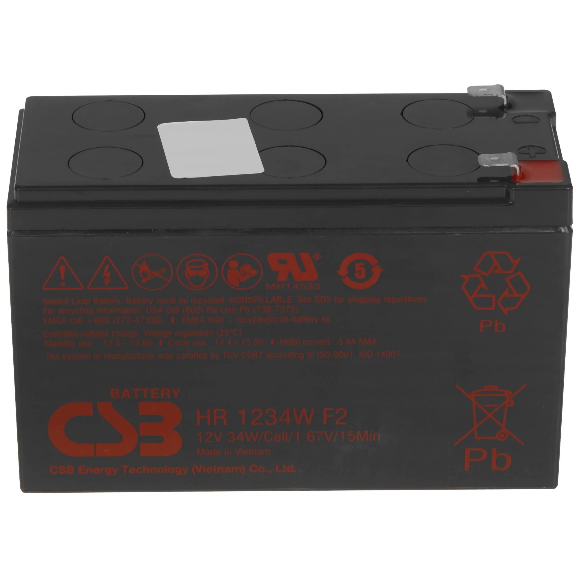 CSB Батарея HR1234W (12V, 9Ah, 34W) клеммы F2
