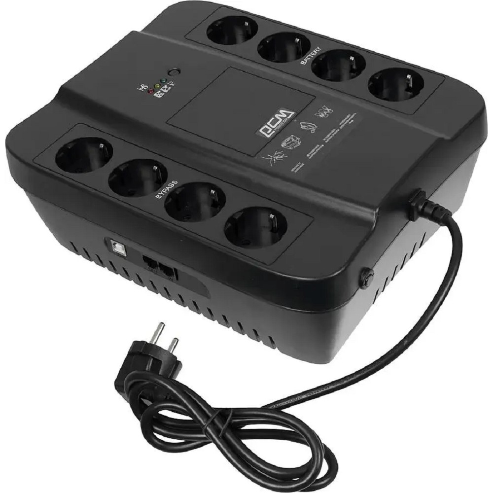 Powercom Back-UPS SPIDER, Line-Interactive, 850VA/510W, Tower, 8xSchuko outlets (4 surge & 4 batt), USB (688276) арт. SPD-850U