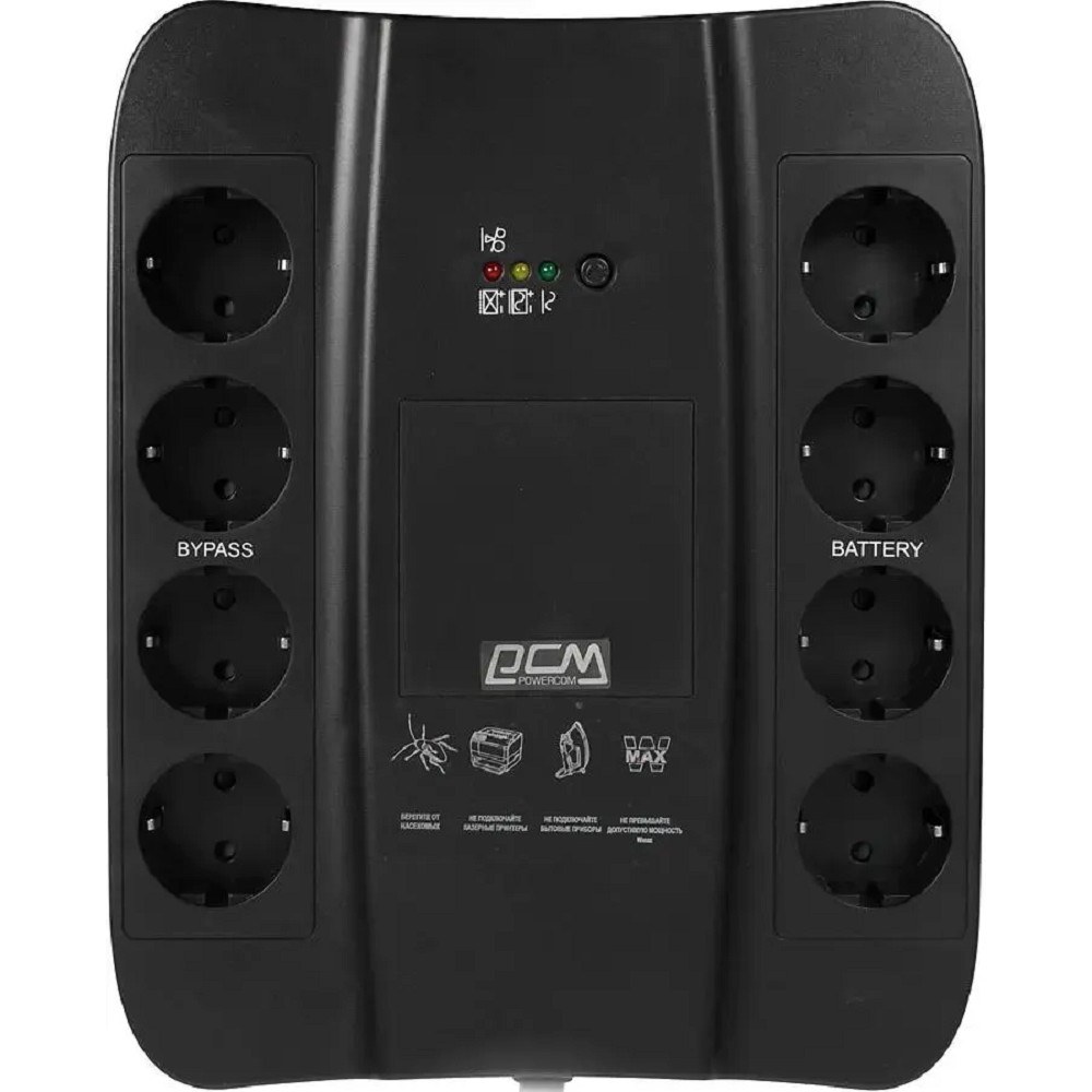 Powercom Back-UPS SPIDER, Line-Interactive, 850VA/510W, Tower, 8xSchuko outlets (4 surge & 4 batt), USB (688276) арт. SPD-850U