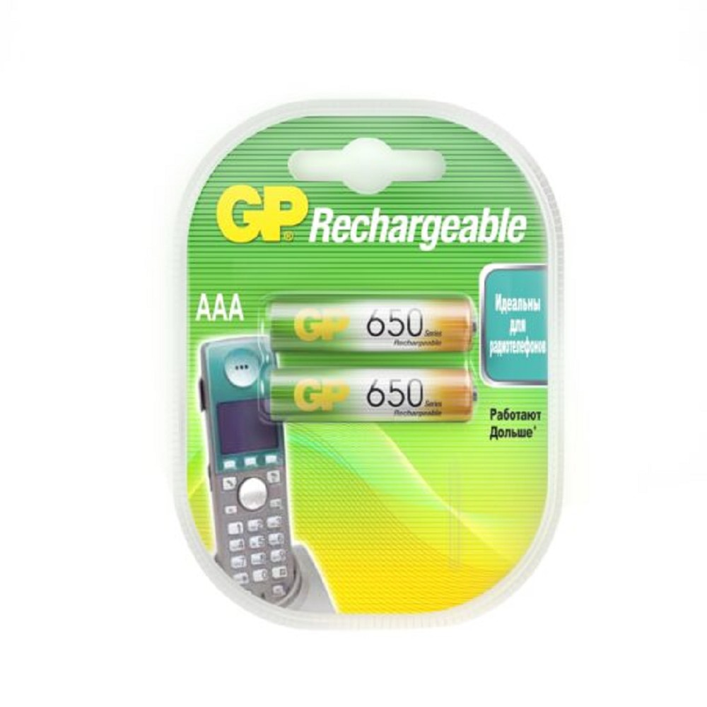 GP ReEnergy 65AAAHC AAA, емкость 650 мАч (65AAAHCRGY-2CRCB2)(2шт. в уп-ке) аккумулятор арт. 4891199109799