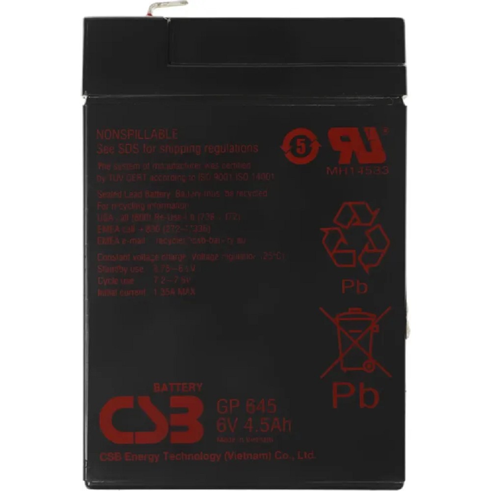 Батарея для ИБП CSB GP645 6В 4.5Ач