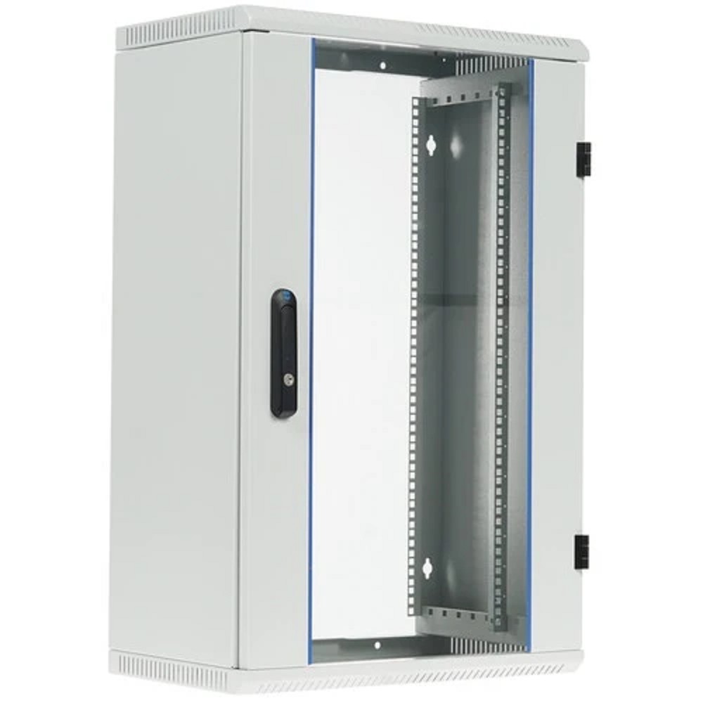 Шкаф коммутационный ЦМО ШРН-ЭКОНОМ (ШРН-Э-18.350) настенный 18U 600x350мм пер.дв.стекл направл.под закл.гайки 85кг серый 300мм 22.14кг 180град. 878мм IP20 сталь