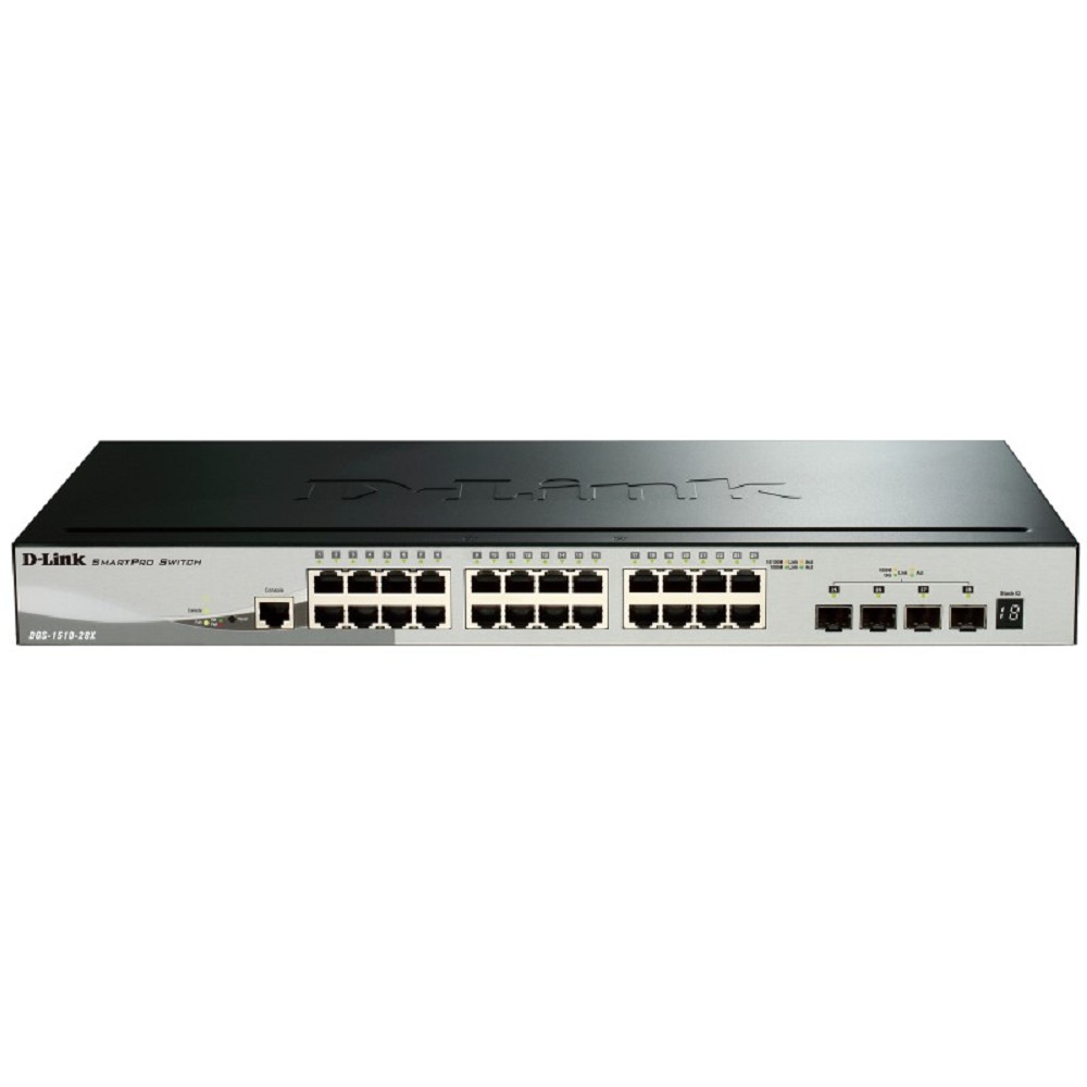 D-Link DGS-1510-28X/A1A PROJ Управляемый L2+ стекируемый коммутатор с 24 портами 10/100/1000Base-T и 4 портами 10GBase-X SFP+ D-Link SMB
