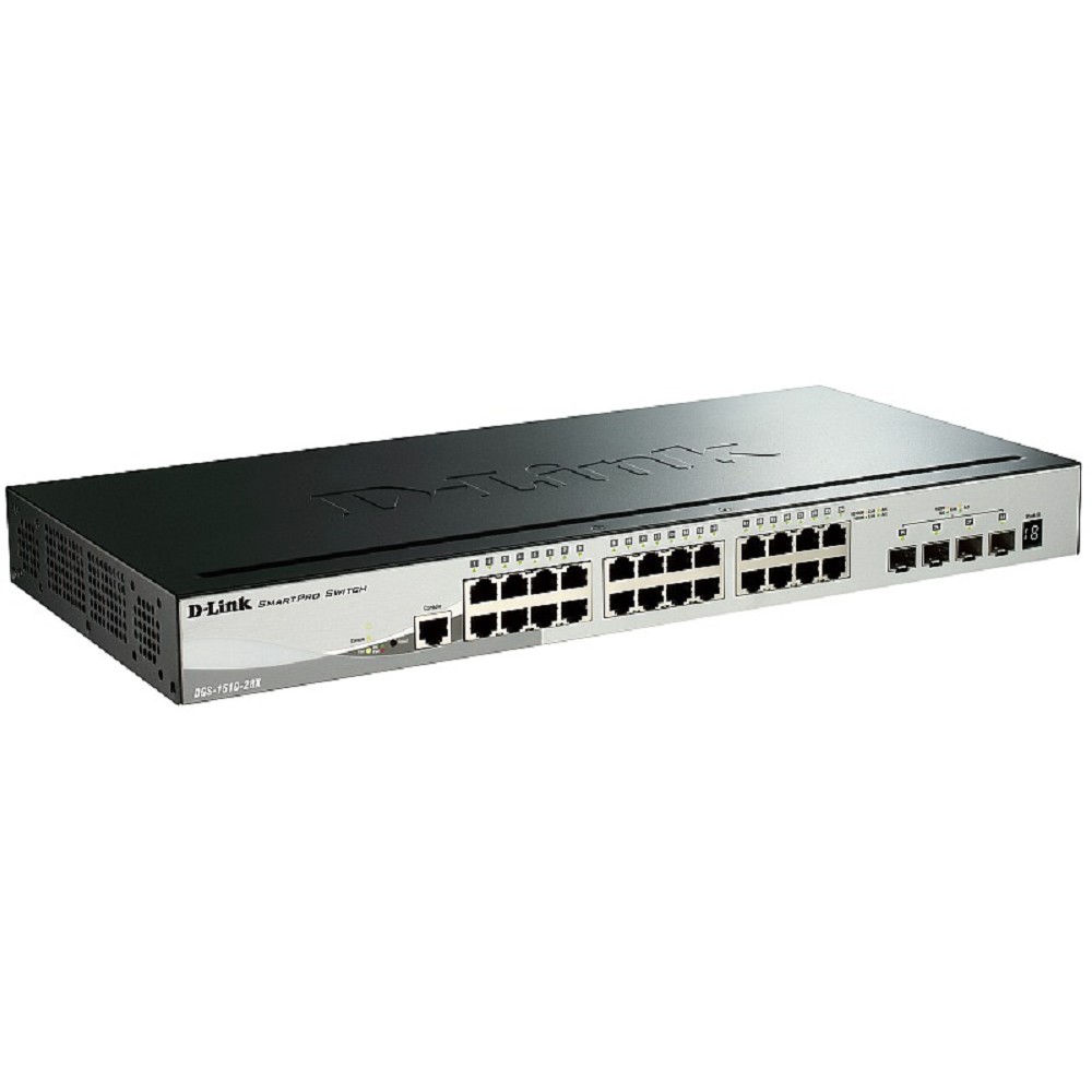 D-Link DGS-1510-28X/A1A PROJ Управляемый L2+ стекируемый коммутатор с 24 портами 10/100/1000Base-T и 4 портами 10GBase-X SFP+ D-Link SMB