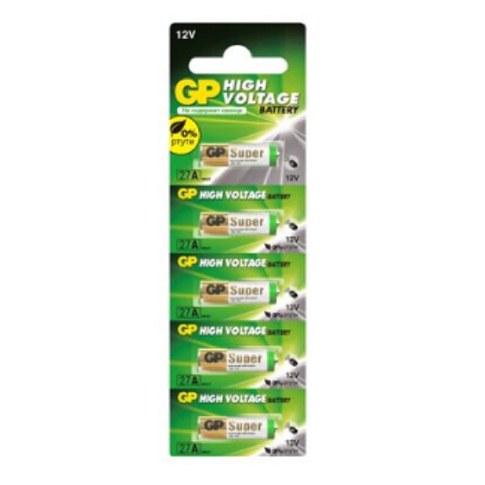 GP 27A-BC5(27AFRA-2C5) 100/1000 Super Alkaline 27A, 5 шт MN27 (5 шт. в уп-ке) {02982}