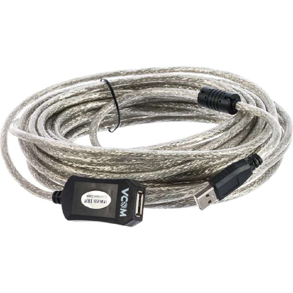 VCOM VUS7049-10M Кабель-адаптер USB2.0-repeater, удлинительный активный Af> 10м (6937510851355)