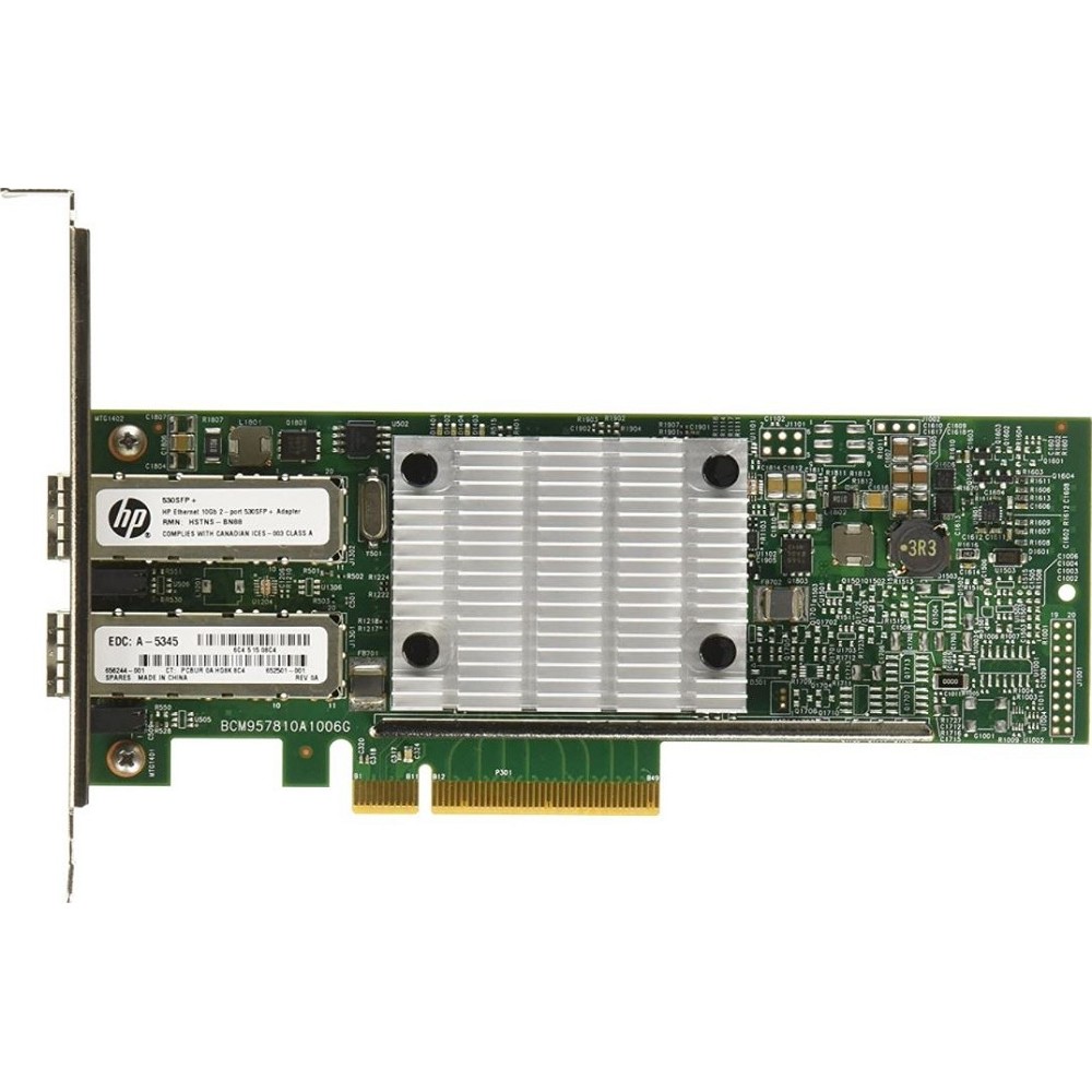 HP 652503-B21 Ethernet Adapter, 530SFP+ {2x10Gb, PCIe(2.0), Broadcom, for DL165/580/585/980G7 & Gen8/Gen9-servers}