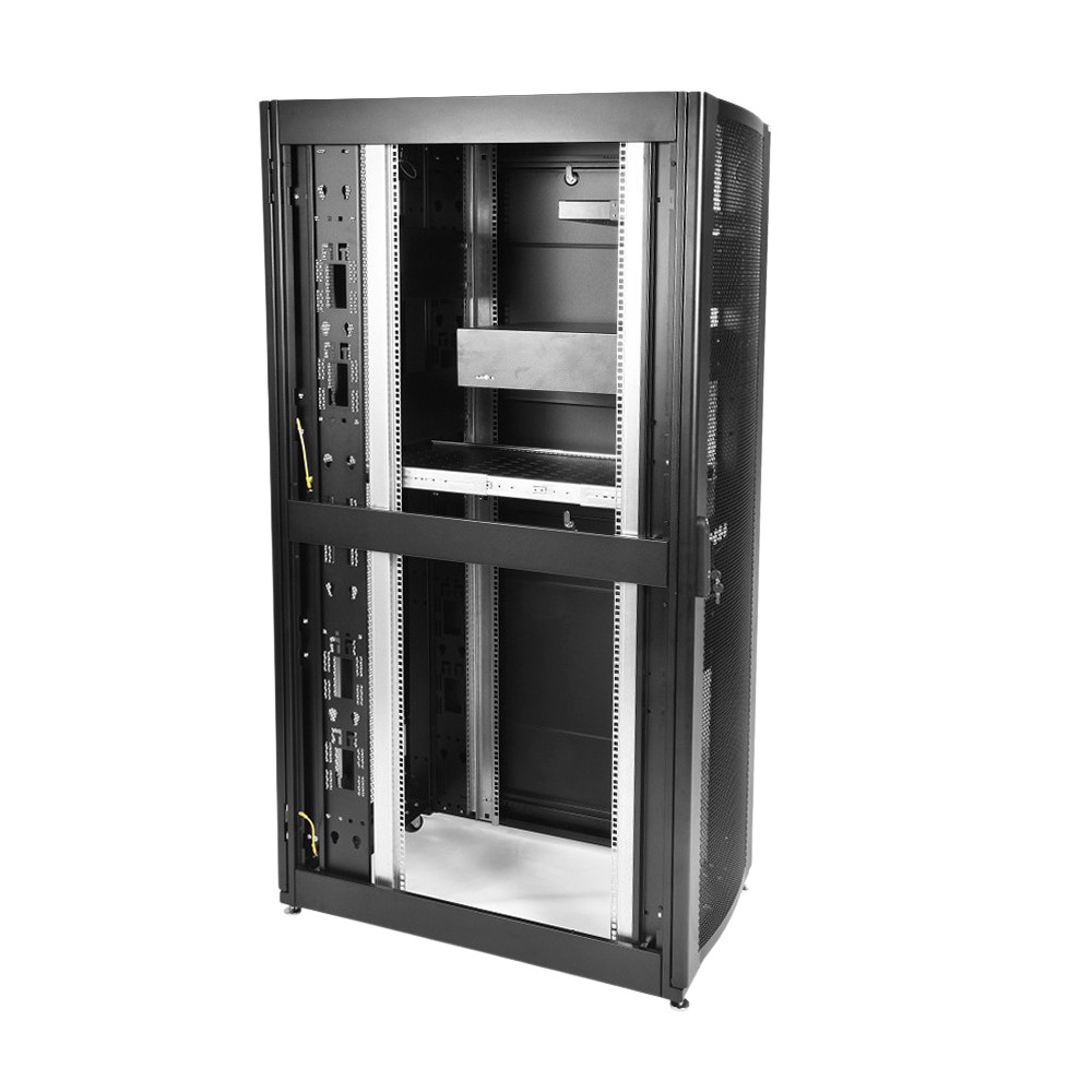 Шкаф серверный ЦМО (ШТК-СП-48.6.10-48АА-9005) напольный 48U 600x1000мм пер.дв.перфор. задн.дв.двуст. 4 бок.пан. 1350кг черный 683мм 156кг 120град. 2215мм IP20 металл