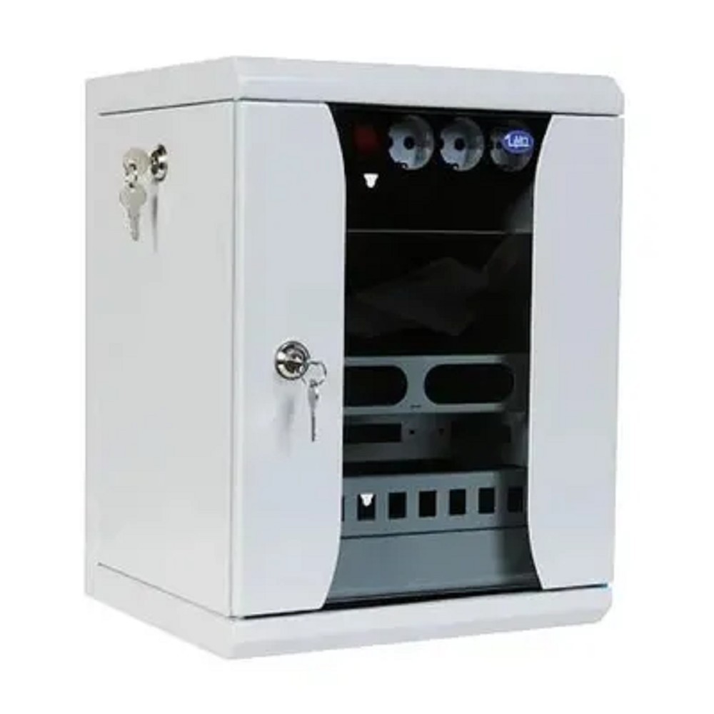 Шкаф коммутационный ЦМО (ШРН-12.255-10) настенный 12U 320x305мм пер.дв.стекл 100кг серый 255мм 10.62кг 180град. 600мм металл