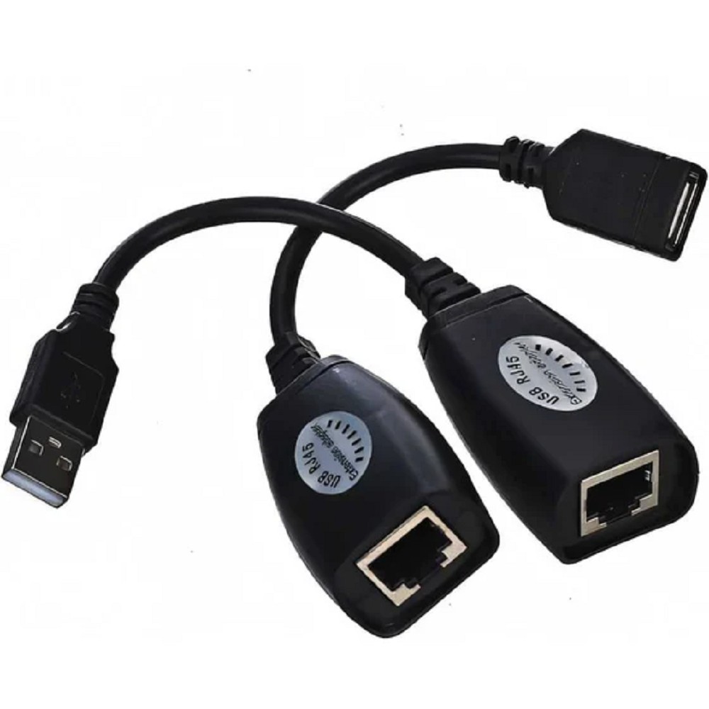 VCOM CU824 Адаптер-удлинитель USB-AMAF/RJ45, по витой паре до 45m [4895182215528]