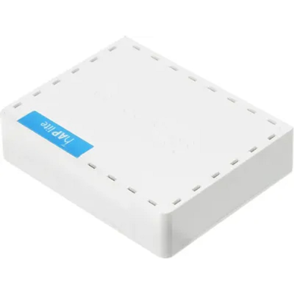 MikroTik hAP lite with 650MHz CPU, 32MB RAM, 4xLAN, built-in 2.4Ghz 802.11b/g/n 2x2 two chain wireless with integrated antennas, RouterOS L4, desktop case, PSU арт. RB941-2nD